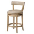 thumbnail image 1 of Maven Lane Alexander Counter Stool, Weathered Oak Finish w/ Avanti Bone Vegan Leather, 1 of 6