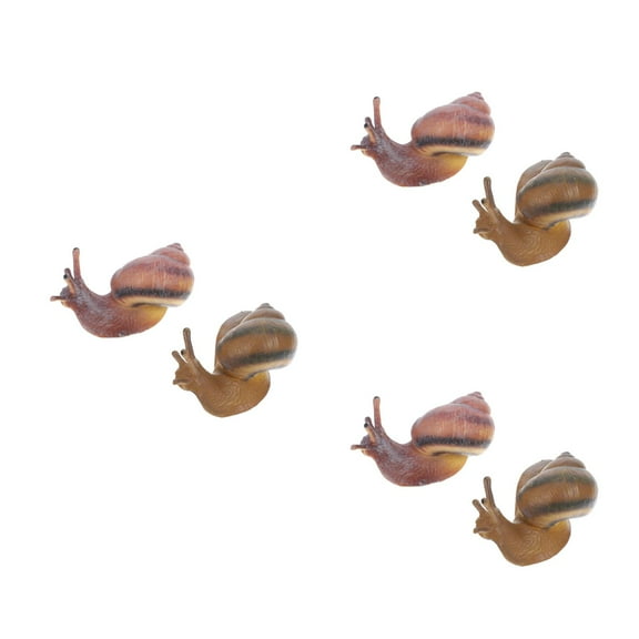 SOPOTUTU Realistic Simulation Snail Figurines, Assorted Colors, 6 Pieces Decorative