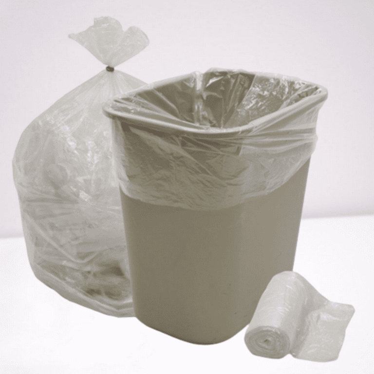 Netko Clear Plastic Leak Proof Kitchen Waste Basket Garbage Bags, 48 Pack 
