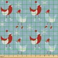 thumbnail image 2 of Ambesonne Bird Fabric by the Yard Upholstery, Animals with Santa Hats Art, 1 Yard, Pale Blue Grey Raspberry, 2 of 5