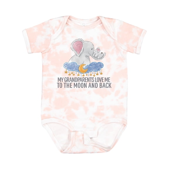 Inktastic My Grandparents Loves Me to the Moon and Back Elephants Boys or Girls Baby Bodysuit