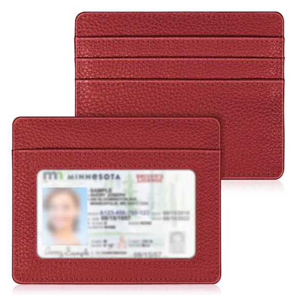 Tarjetero Fintie Slim, minimalista, de piel con bloqueo RFID