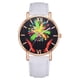 thumbnail image 1 of Elegnat Reloj de pulsera Mpvement de cuarzo con pantalla analógica y patrón de rosa colorido en 3D para mujer (blanco), 1 of 1