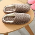 thumbnail image 3 of Women's Plush Memory Foam House Slippers, Unisex Slip on Fuzzy Bedroom Shoes with Cotton Lining for Indoor Outdoor, 3 of 3