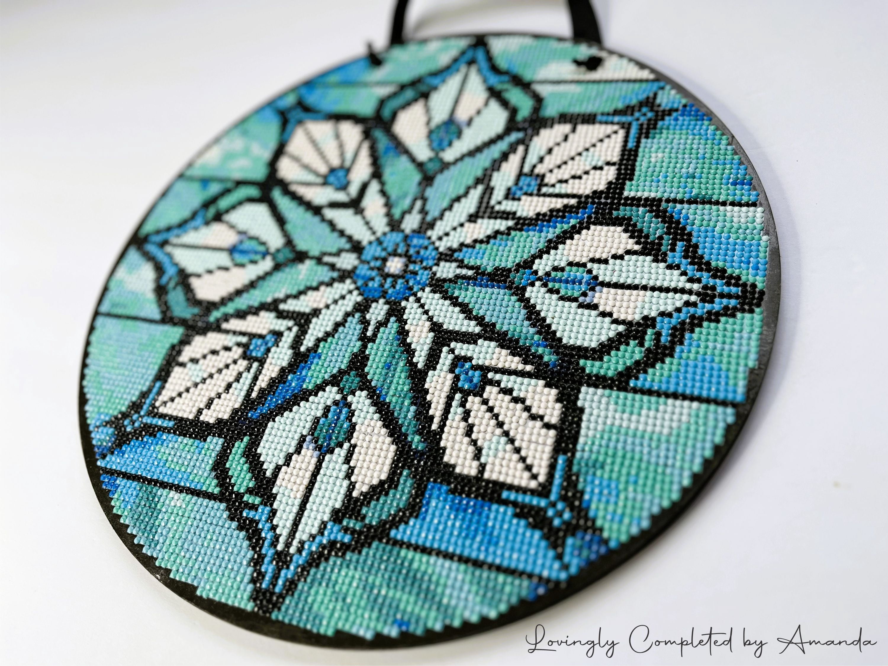 Diamond Art Painting Kit, Door Hanger Sign, 14 Piece Set, Christmas Snowflake Design