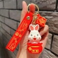 thumbnail image 2 of Chinese Animals Rabbit Miniature Key Chain Fashion Keychain Keyring Cute Keychains Bunny Decoration Lucky Pendant Key Buckle Cute Keychains Bunny Type 1, 2 of 6