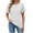 White, variant on Htigea Womens Tops Summer Casual Crew Neck Short Ruffle Sleeve T Shirts Loose Fit Eyelet Hollow Out Blouse Today Sales White,S