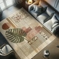 thumbnail image 4 of Ambesonne Modern Boho Decorative Rug Carpet, Mid Century Monstera, 2' 5" x 5', Redwood Pale Camel, 4 of 5