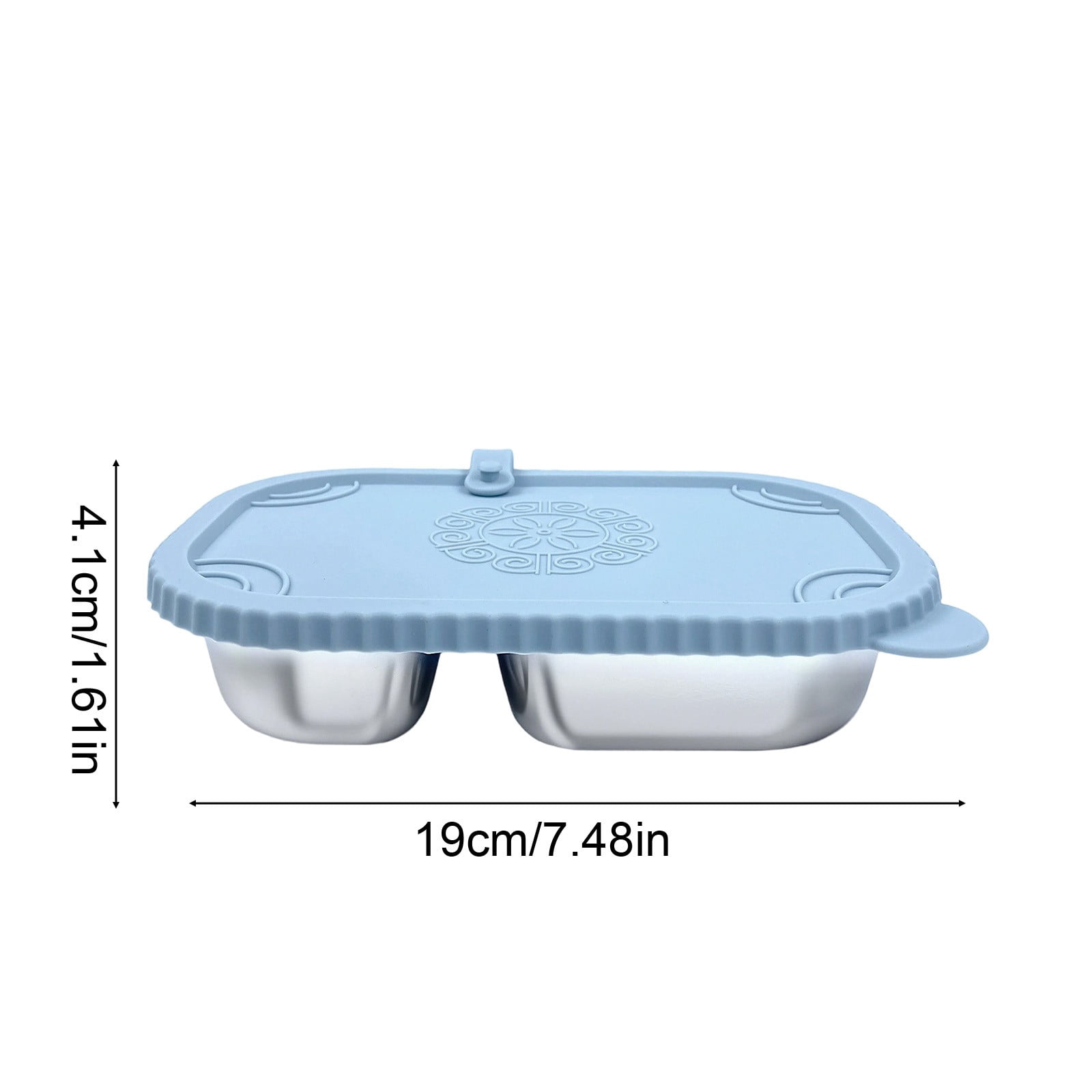 Xheghe Stainless Steel Bento Box with Silicone Lid - Leak-Proof, Two-Compartment Design for Travel, Office, or Picnic Lunches