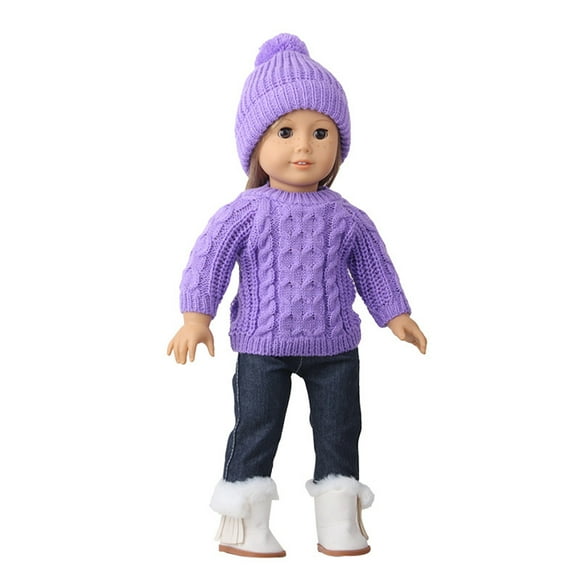 17 inch Baby Born Clothes Sweater Suit+Hat+Scarf +Gloves Toys for Girls  43 cm Dolls Outfits for American Girl Doll Clothes