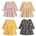 thumbnail image 6 of LYMAYTER Kids Girls Printed Dresses Newborn Floral Elastic Dress Toddler Spring Fall Long Sleeved Dress for 6 Months - 6 Years, 6 of 7