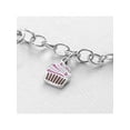 thumbnail image 3 of 925 Sterling Silver Pink & White Swirl Cupcake Charm For Girls Charm Bracelet, 3 of 3