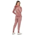 thumbnail image 4 of White Mark Women's Rhinestone 2 Piece Velour Tracksuit Set, 4 of 6