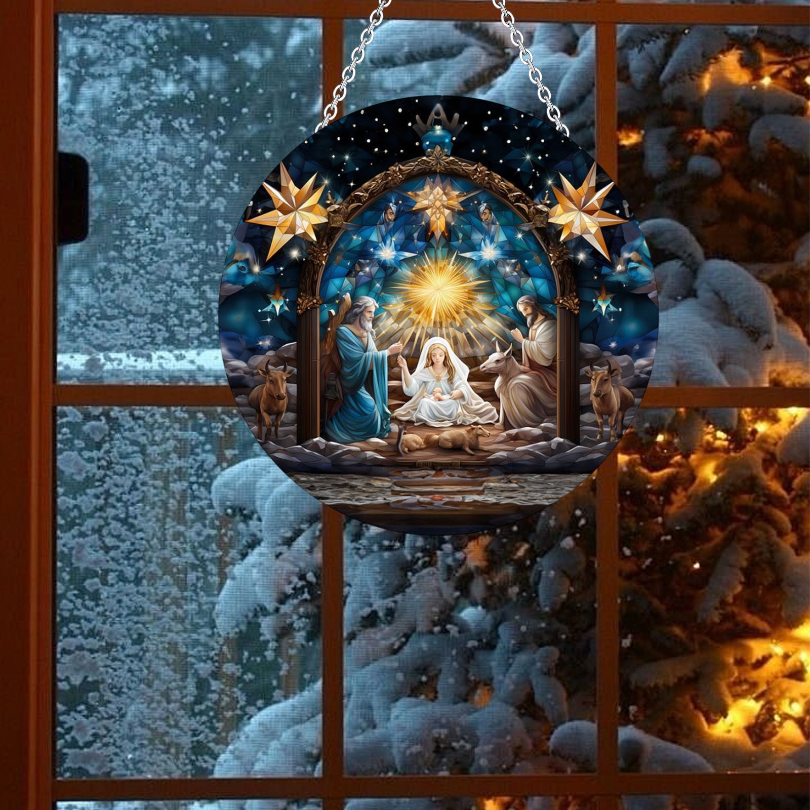 10 Pièces Ornements Nativité Crèche Noël En Résine - Figurines Sainte Famille Décoration Crèche
