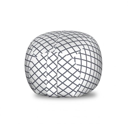 Modern Storage Toy Bag Chair  Geometrical Stripes Crossing Zig Zag Basket Braid Like Image  Stuffed Animal Organizer Washable Bag  Small Size  Charcoal Grey White  by Ambesonne