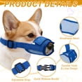 thumbnail image 3 of Uxcell Dog Muzzle, Soft Mesh Muzzle Adjustable Anti Biting Chewing Breathable Drink Mouth Guard Cover (2Pcs, Yellow, Blue, M), for Small Medium Puppies/Grooming/Walking/Vet Visiting, 3 of 7