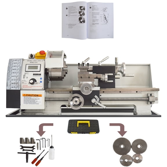 WM210V Metric Precision Metal Bench Lathe 8"x16" Metal Lathe Wood Working Table Lathe