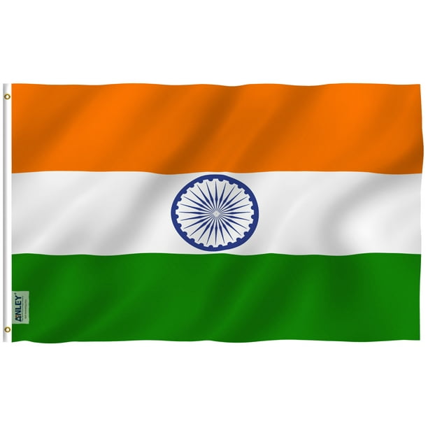 ANLEY [Fly Breeze] 3x5 Foot India Flag - Vivid Color and UV Fade Resistant  - Canvas Header and Double Stitched - Indian National Flags Polyester with  Brass Grommets 