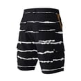 thumbnail image 5 of Streetwear Cargo Shorts For Men With Abstract Stripe Pattern And Utility Pockets Designed For Summer Beach Vacations Camping Trips Black L, 5 of 5