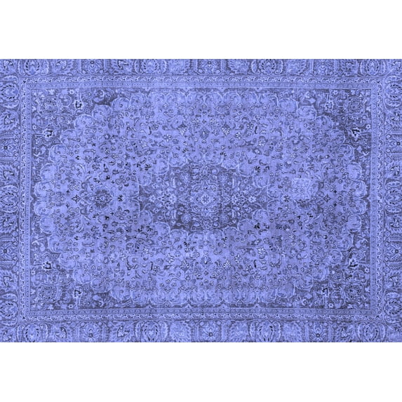 Ahgly Company Indoor Rectangle Abstract Blue Modern Area Rugs, 7' x 9'