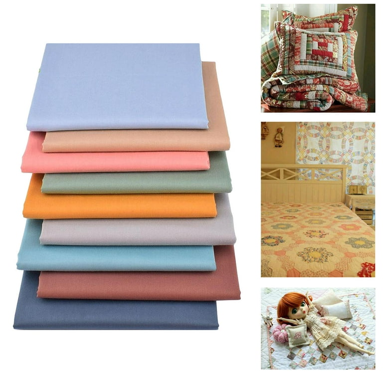 9Pcs Sheeting Fabric Plain Solid for DIY Sewing Clothes Quilting
