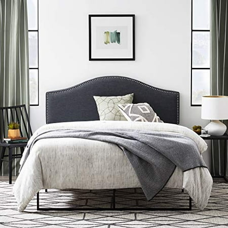 Edenbrook Bristol Upholstered Arched Headboard with Nailhead Trim  King/California King  Shale