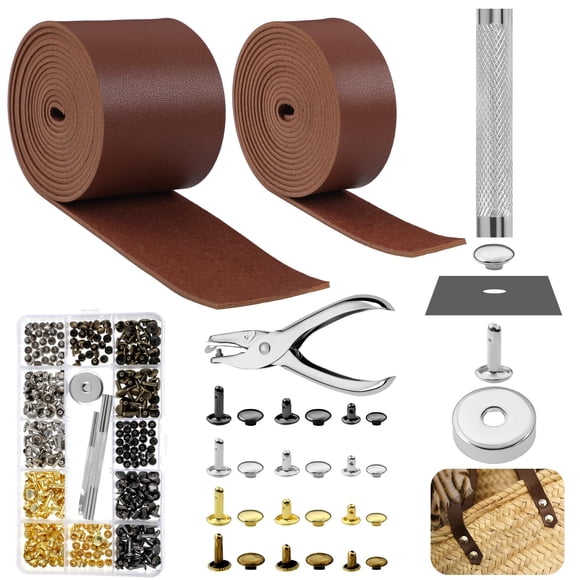 Kit de Artesanía en Cuero SilTriangle 363 Piezas con Correas de Cuero de 177,80 cm