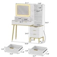 thumbnail image 2 of Makeup Vanity Desk with 30" HD Lighted Mirror&Power Outlet，Modern Fluted Vanity Desk with 5 Drawers and Storage Shelf，Dressing Table for Women Girls, 2 of 7