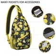 thumbnail image 3 of Lightweight Lemon Print Sling Backpack with Cute Summer Fruit Pattern and Retro Floral Design, Durable Crossbody Bag for Travel and Daily Commute, 3 of 6
