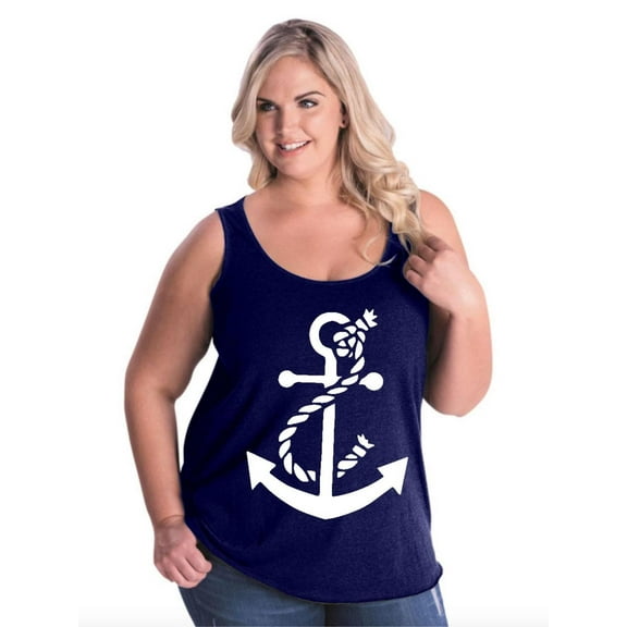 IWPF - Women's Plus Size Tank Top - White Anchor
