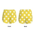 thumbnail image 6 of Uemuo Yellow And White Polka Dot Pattern Women's Athletic Shorts High Waisted Running Shorts with Liner Pockets Gym Elastic Workout Shorts-Small, 6 of 9