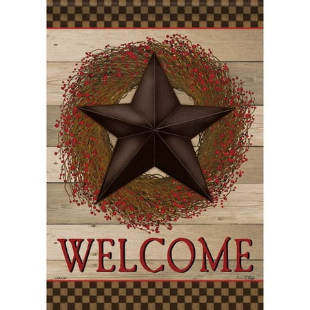 Carson Home Accents Welcome Barn Star 2 Sided Polyester Garden