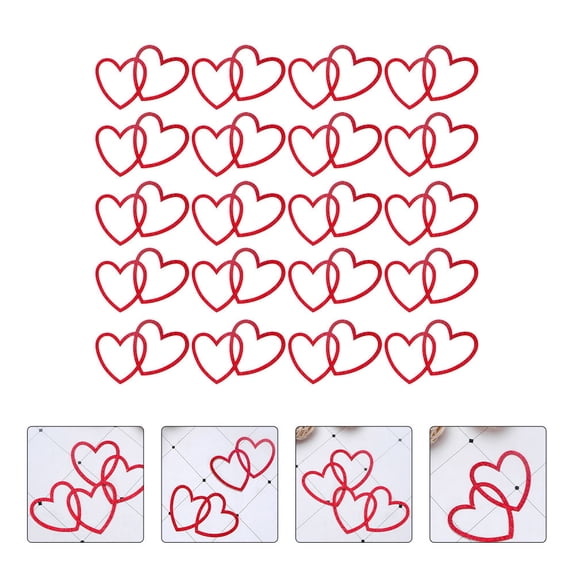 BESTYASH 30Pcs Red Heart Cake Decorations Cupcake Picks DIY Insert Cards for Birthday and Holiday Party Use
