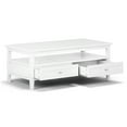 thumbnail image 4 of Warm Shaker Solid Wood 48 inch Wide Transitional Coffee Table in White, 4 of 9