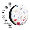 thumbnail image 4 of Haiem Spare Tire Cover , Wheel Cover with Meadow flowers with butterfly printed, Camper Spare Tire Cover Fit for Jeep Wrangler Rv SUV Truck Travel Trailer-17 inch, 4 of 6