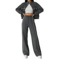 thumbnail image 1 of Conjunto Deportivo de Dos Piezas para Mujer, Ideal para Otoño Incluye Sudadera de Larga con Cremallera y Pantalón Gris Oscuro M, 1 of 7