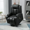thumbnail image 2 of HOMCOM Electric Power Lift Chair, PU Leather Recliner Sofa with Footrest, Remote Control and Cup Holders, Black, 2 of 10