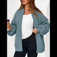 thumbnail image 4 of Sudaderas Oversize con Cremallera para Mujer, Moda de Otoño, Abrigos Casuales de Larga, Conjuntos de Invierno. Lago Azul XL, 4 of 10