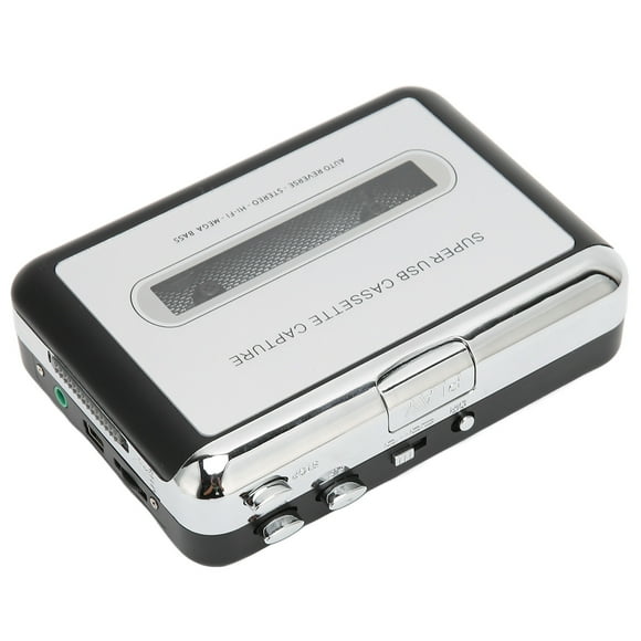 Reproductor de casetes, portátil, multifuncional, convertidor de CD y MP3, reproductor de cintas de música con sonido inverso automático por USB para computadoras portátiles y PC