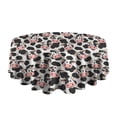 thumbnail image 5 of Light Gray Cow Black Spot Pattern Round Tablecloth 60"x60",Wrinkle Wipeable Table Cloth for Kitchen Dining Room Picnic Patio Party, 5 of 6