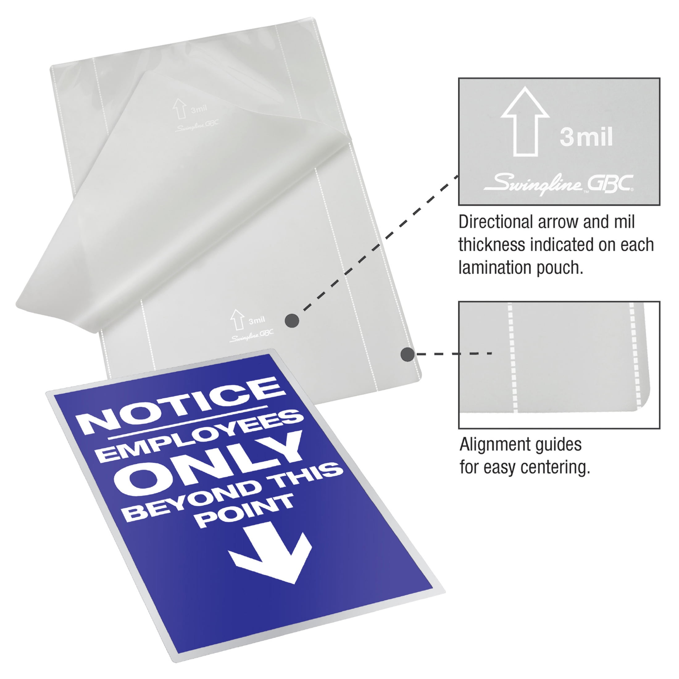 Gbc EZUse Thermal Laminating Speed Pouches Letter Size 10 Mil 50 pcs - Thermal