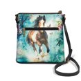 thumbnail image 2 of Kuiaobaty Horse Flowers Print Crossbody Bag for Women, Butterfly Print Leather Shoulder Handbag Crossbody with Adjustable Strap, Lightweight Casual Sling Bag for Travel, Turquoise, 2 of 7
