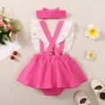 thumbnail image 7 of NIEWTR Infant Baby Girl Color Block Ruffle Halter Dress Sleeveless Backless Sundress Summer Outfits(Pink,9-12 Months), 7 of 7