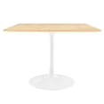 thumbnail image 2 of Modway Lippa 40" Square Wood Grain Dining Table in White Natural, 2 of 7