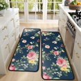thumbnail image 4 of Kitchen Rugs Sets Of 2,Pioneer Flower Floral Print Pattern Anti Fatigue Kitchen Mat Rugs Non Slip Washable,Decorative Kitchen Floor Mats for Kitchen,Sink,Laundry,17"x47"+17"x47", 4 of 5