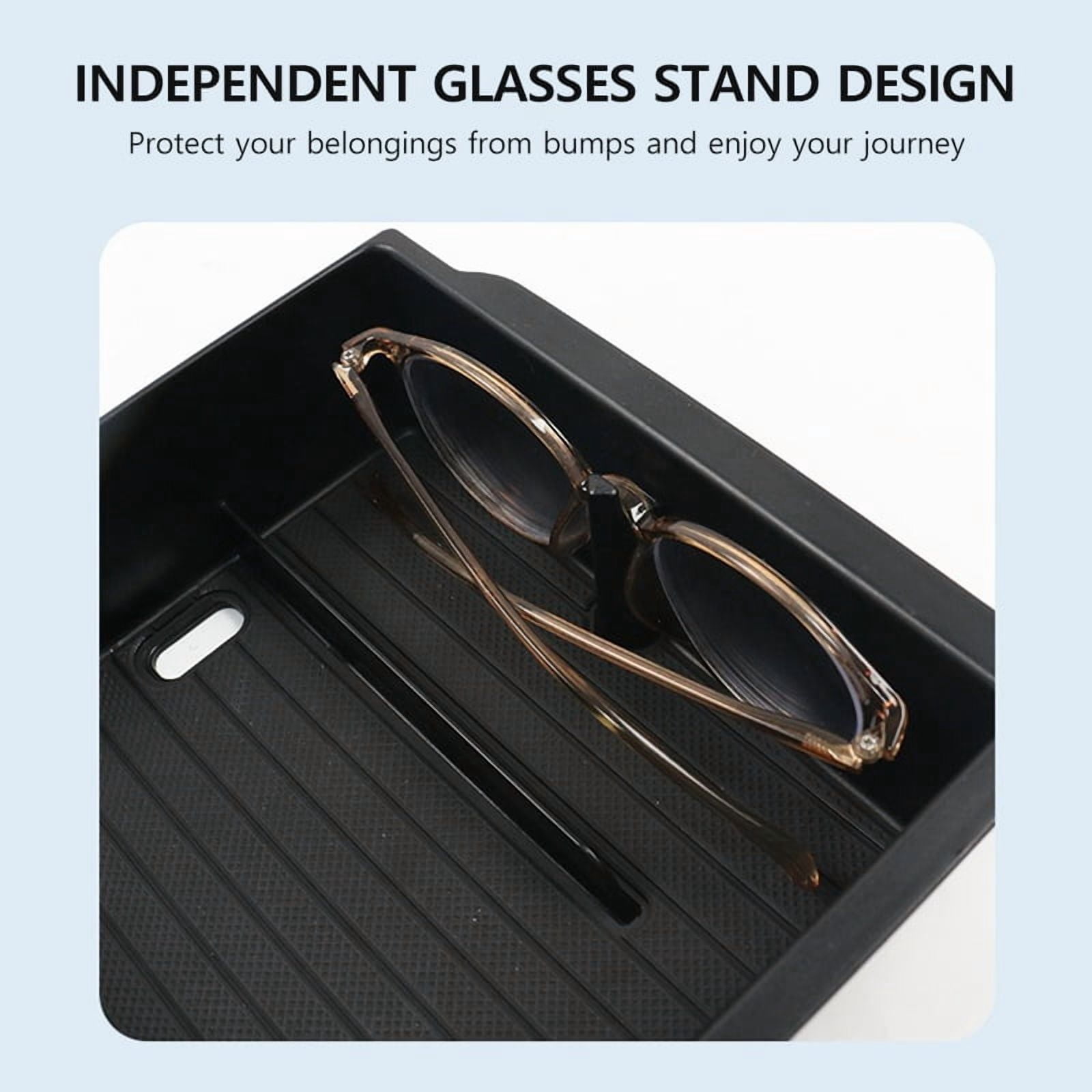 NovaAcc Car Central Control Storage Box For Tesla Model 3 Highland 2024 2025 Model Y Juniper 2025 ABS Glasses Holder Waterproof Scratch-Resistant Storage Armrest Box