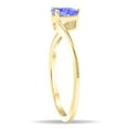 thumbnail image 3 of SZUL Women's Solitaire Pear Shaped Tanzanite Wave Ring in 10K Yellow Gold, 3 of 5