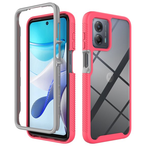 Clear Case for Moto G 5G 2023, Hybrid Silicone Durable 3-Layer [Not Yellowing][Military Grade Drop Protection] Shockproof/DropProof Protective Cover for Moto G 5G 2023,Pink