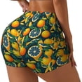 thumbnail image 2 of Sigee Fresh Orange Print Women's High Waist Workout Shorts - Squat Proof, Tummy Control, Yoga and Gym Activewear-Medium, 2 of 9