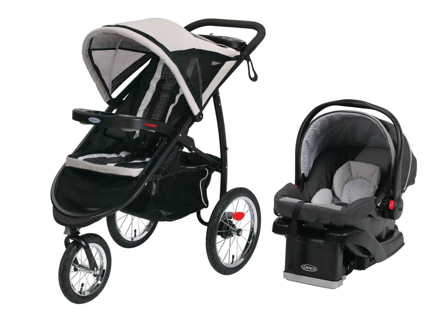 Graco FastAction Fold Jog Stroller & SnugRide 30 Click Connect Car Seat